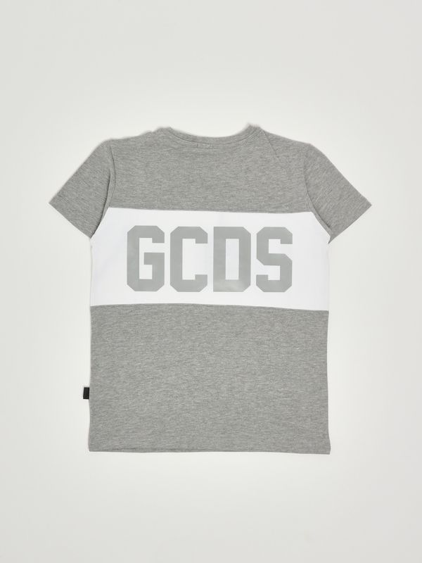 2. T-shirt bambino in cotone Grigio-Bianco GCDS b2ju2329jf1
