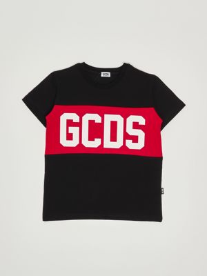 Cotton T-shirt for boys Black-Red GCDS