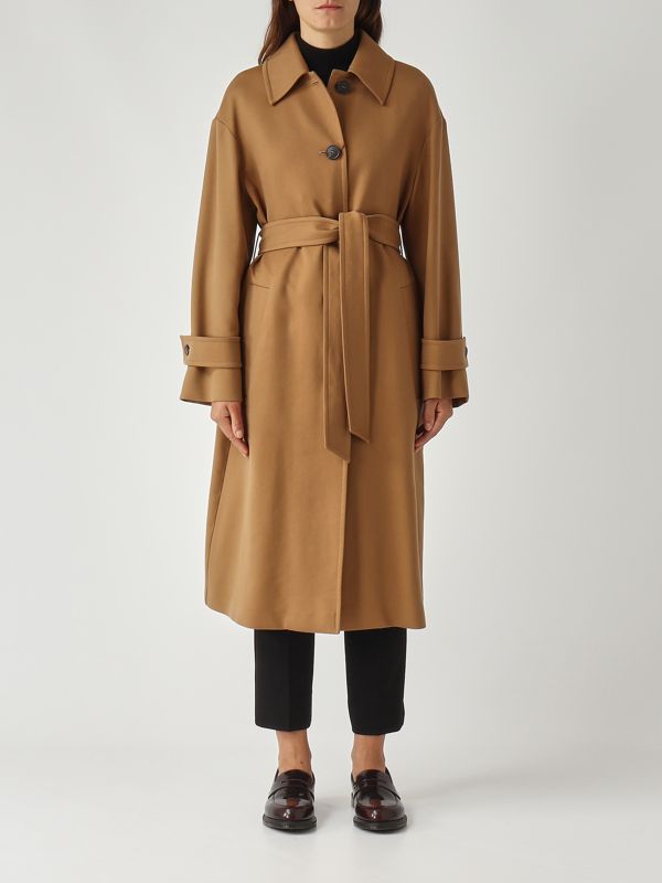 Max Mara Studio Ilde cotton-blend coat for women - Caramel