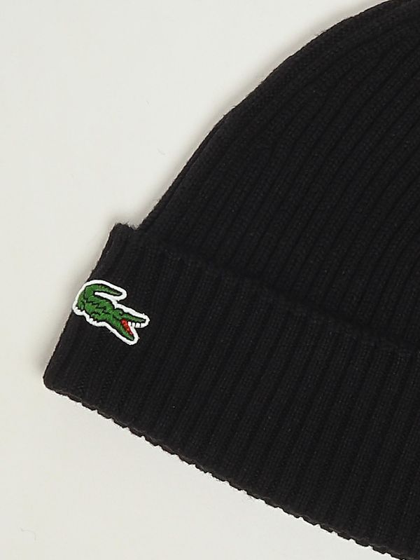 3. Gorro de lana para hombre Negro Lacoste rb0001