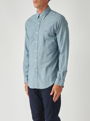 2. Camisa de hombre entallada de chambray Cambray