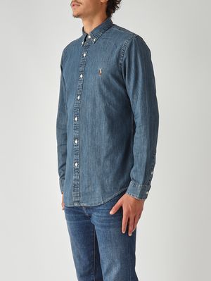 3. Camisa para hombre de algodón Oxford Denim