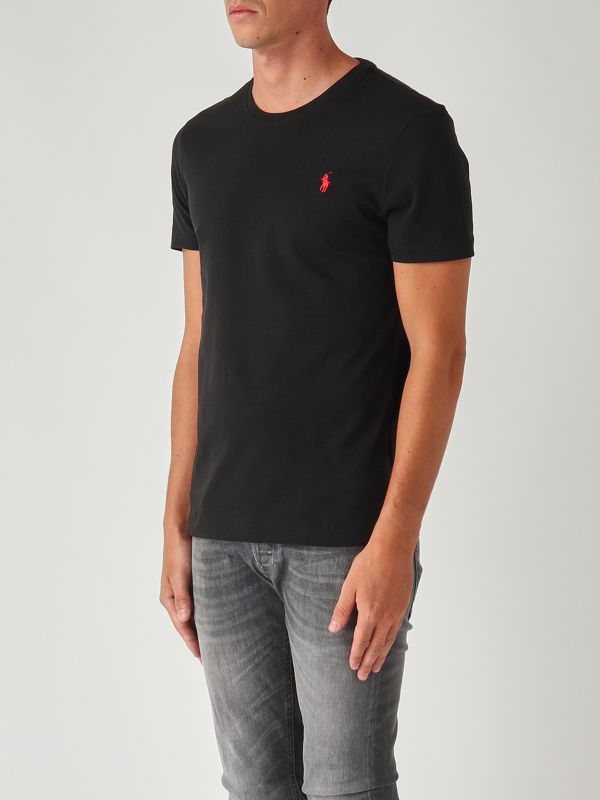 2. Custom slim fit cotton jersey T-shirt for men Black Polo Ralph Lauren 710680785