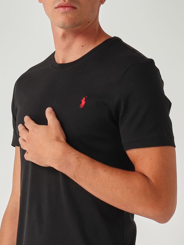 4. Custom slim fit cotton jersey T-shirt for men Black Polo Ralph Lauren 710680785