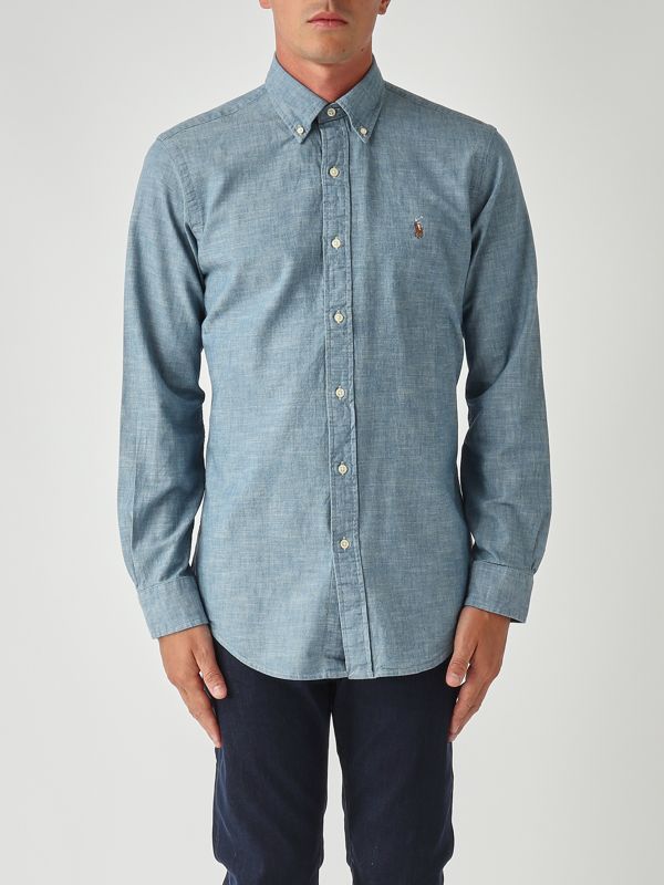 1. Custom fit chambray shirt for men Chambray Polo Ralph Lauren 710792042