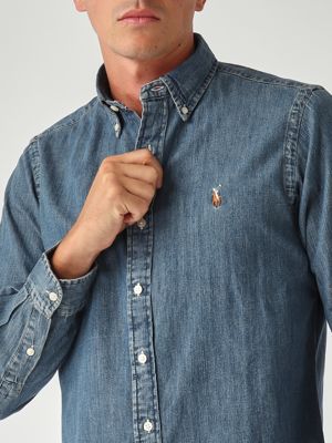 5. Camicia uomo custom fit in denim Denim Polo Ralph Lauren 710792043