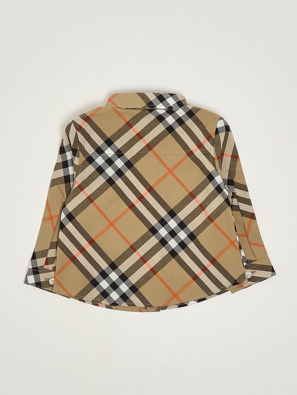 2. Camisa para recién nacido Owen de algodón Cuadros Beige Burberry 8089804