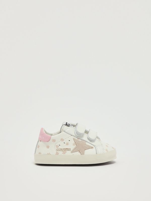 1. Baby School leather sneakers for baby girls White-Pink Golden Goose gif00166f007410