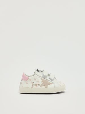 1. Baby School leather sneakers for baby girls White-Pink Golden Goose gif00166f007410