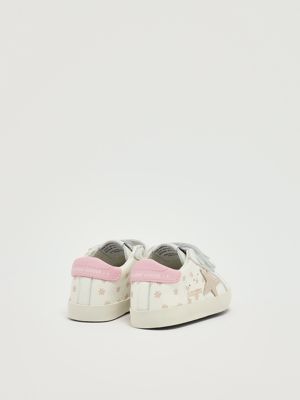 3. Baby School leather sneakers for baby girls White-Pink Golden Goose gif00166f007410