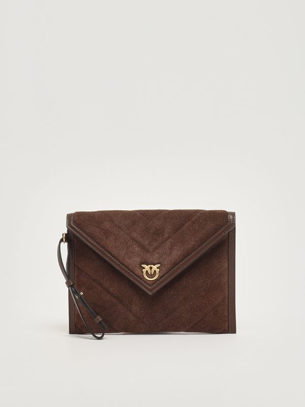 1. Flat Purse Handle suede mini bag for women Brown Pinko 104820a2jh