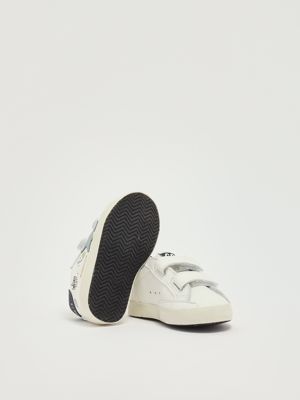 4. Baby School Lederturnschuhe Weiß-Blau Golden Goose gif00166f007411