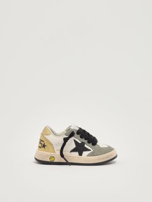 Ballstar nappa leather sneakers for boys White-Green Golden Goose