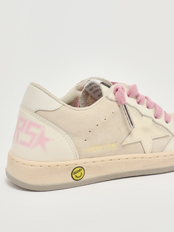 5. Ballstar suede sneakers for girls White-Pink Golden Goose gyf00439f007308