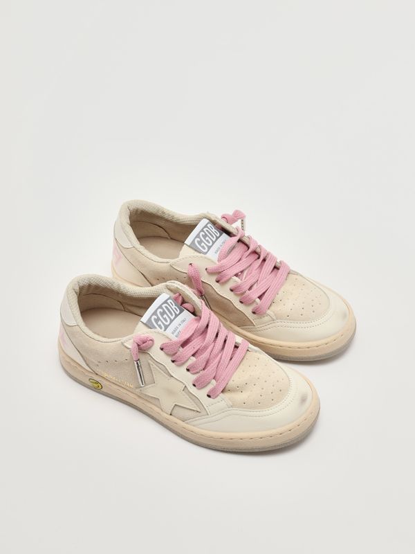 2. Ballstar suede sneakers for girls White-Pink Golden Goose gyf00439f007308