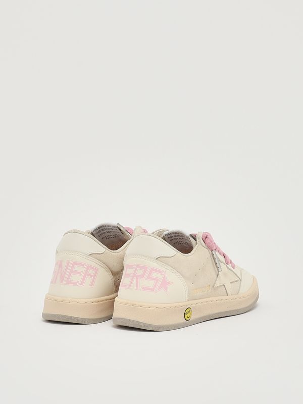 3. Ballstar suede sneakers for girls White-Pink Golden Goose gyf00439f007308