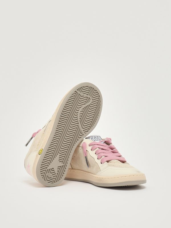 4. Ballstar suede sneakers for girls White-Pink Golden Goose gyf00439f007308