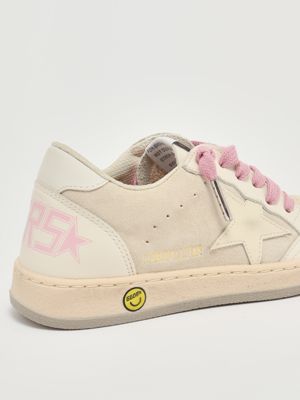 5. Sneakers Ballstar en daim pour fille Blanc-rose Golden Goose gyf00439f007308