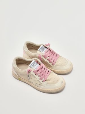 2. Sneakers Ballstar en daim pour fille Blanc-rose Golden Goose gyf00439f007308