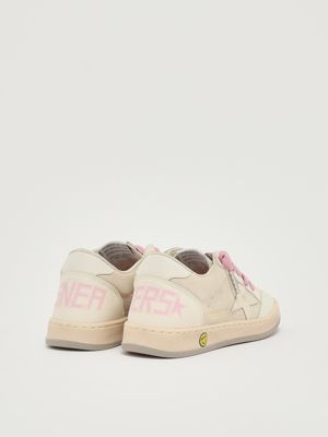 3. Sneakers Ballstar en daim pour fille Blanc-rose Golden Goose gyf00439f007308