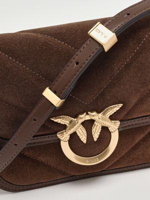 6. Love Box Bag für Frauen aus Wildleder Castano Pinko 104297a2jh