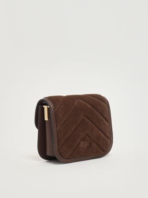 3. Love Box Bag für Frauen aus Wildleder Castano Pinko 104297a2jh