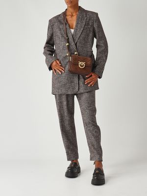 2. Love Box Bag für Frauen aus Wildleder Castano Pinko 104297a2jh