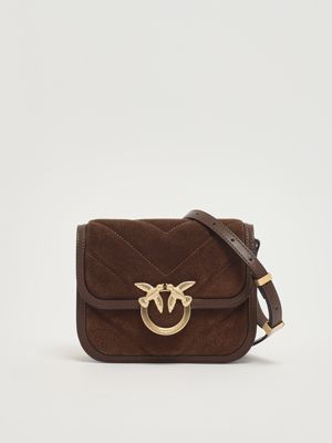 4. Love Box Bag für Frauen aus Wildleder Castano Pinko 104297a2jh