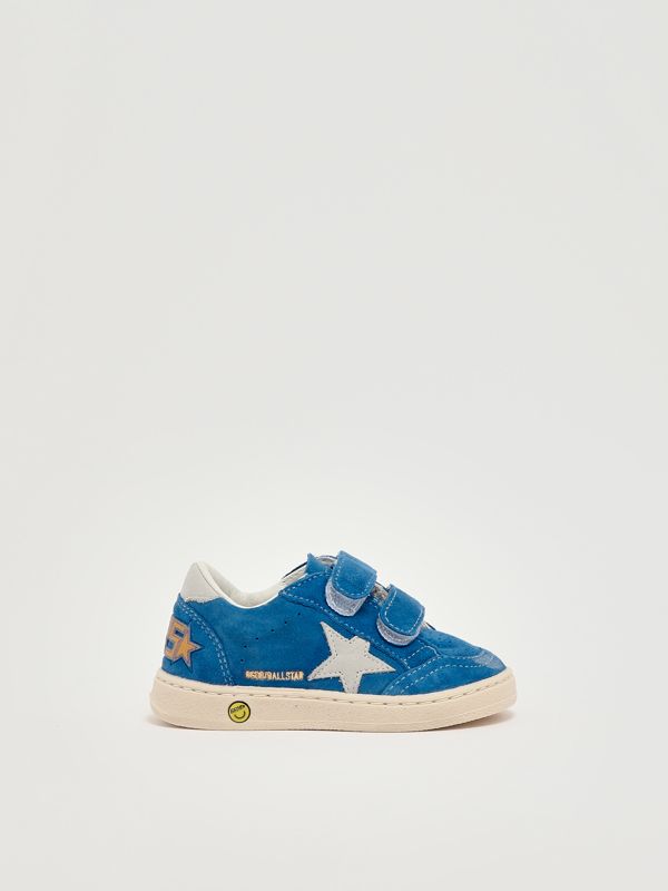 1. Ballstar Strap suede sneakers for boys Light blue Golden Goose gjf00501f007447