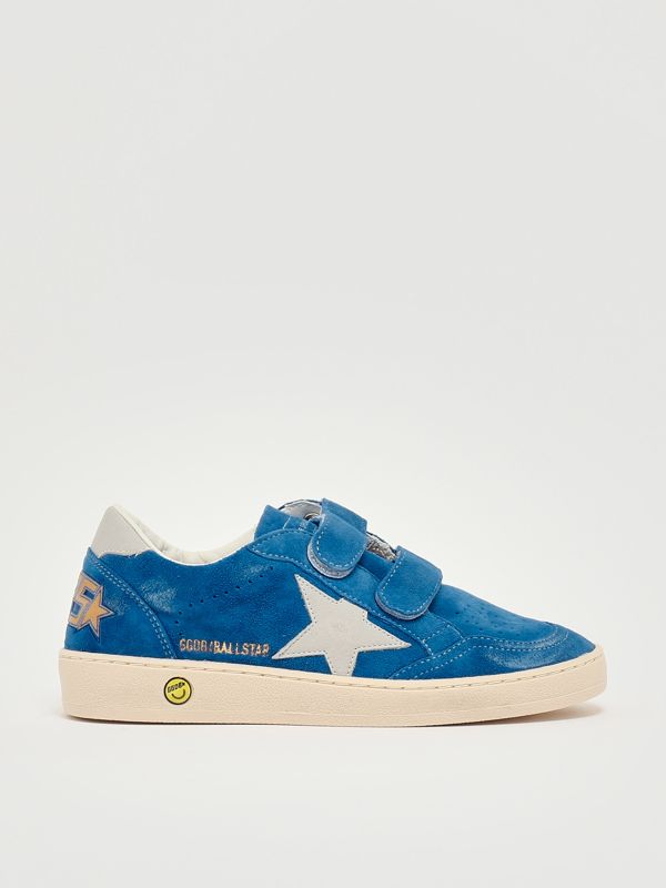 1. Sneakers Ballstar Strap en daim pour garçon Bleu ciel Golden Goose gtf00501f007447