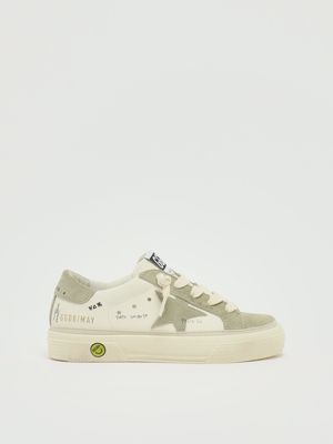 Mai Kinderturnschuhe aus Leder Weiß-Grün Golden Goose