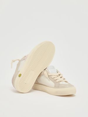 4. Sneakers bambina May in nappa e suede Bianco-Platino-Rosa Golden Goose gyf00495f007435