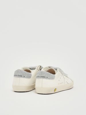 3. Sneakers Old School en cuir pour fille Blanc-Argent Golden Goose gyf00111f007428