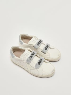 2. Sneakers Old School en cuir pour fille Blanc-Argent Golden Goose gyf00111f007428
