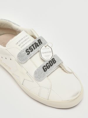 5. Sneakers Old School en cuir pour fille Blanc-Argent Golden Goose gyf00111f007428