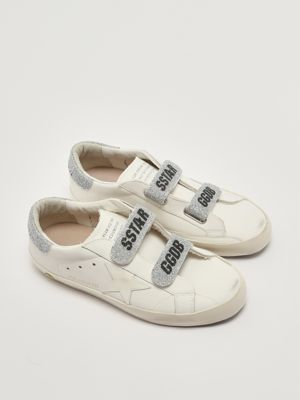 2. Old School leather sneakers for girls White-Silver Golden Goose gtf00111f007428