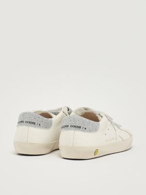 3. Old School leather sneakers for girls White-Silver Golden Goose gtf00111f007428