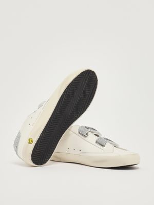 4. Old School leather sneakers for girls White-Silver Golden Goose gtf00111f007428