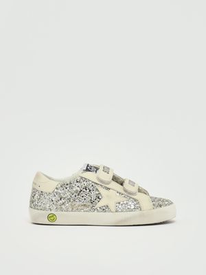 1. Old School Mädchen Leder Turnschuhe Platin Golden Goose gyf00111f005314