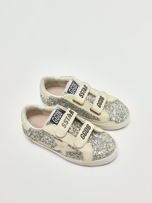 2. Old School Mädchen Leder Turnschuhe Platin Golden Goose gyf00111f005314