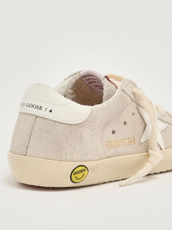5. Zapatillas de niña Super Star de piel laminada Arena-Blanco Golden Goose gjf00101f007420