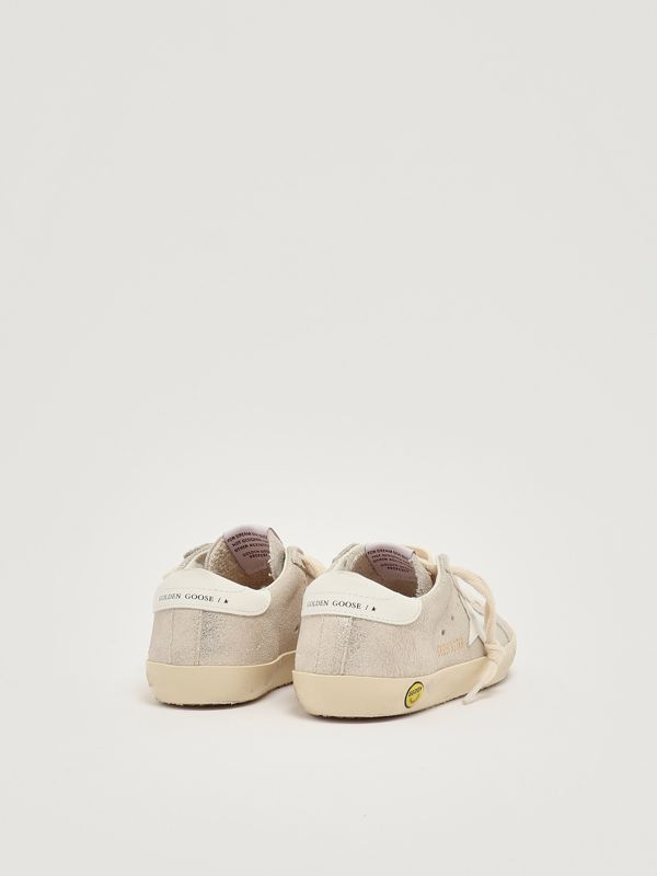 3. Zapatillas de niña Super Star de piel laminada Arena-Blanco Golden Goose gjf00101f007420