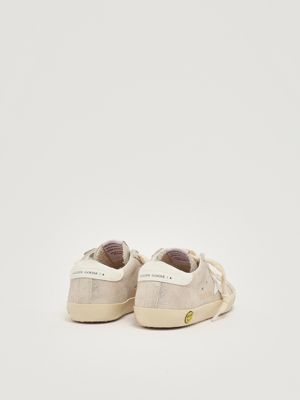 3. Zapatillas de niña Super Star de piel laminada Arena-Blanco
