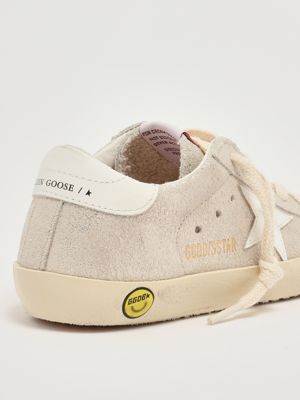 5. Zapatillas de niña Super Star de piel laminada Arena-Blanco