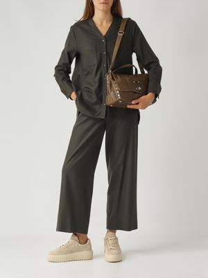 6. Postina Plissè S pleated leather bag for women Olive Zanellato 0680902090000 s