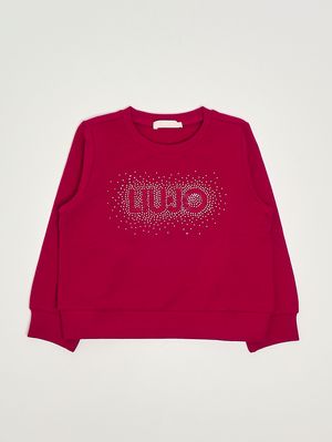1. Girls' sweatshirt in stretch cotton Red