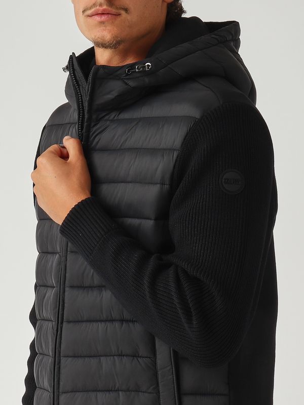 5. Chaqueta de hombre en nailon y punto Negro Colmar 11128zx