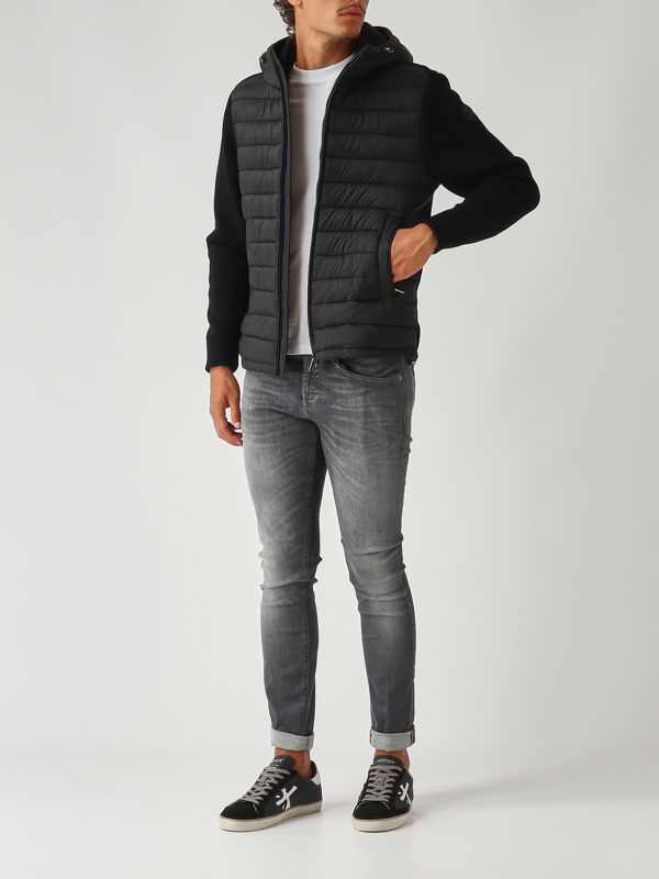 2. Chaqueta de hombre en nailon y punto Negro Colmar 11128zx