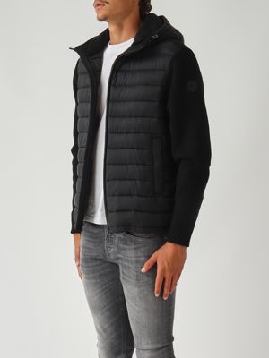 3. Chaqueta de hombre en nailon y punto Negro