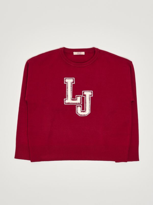1. Viscose blend sweater for girls Bordeaux Liu Jo gf5065ma12p